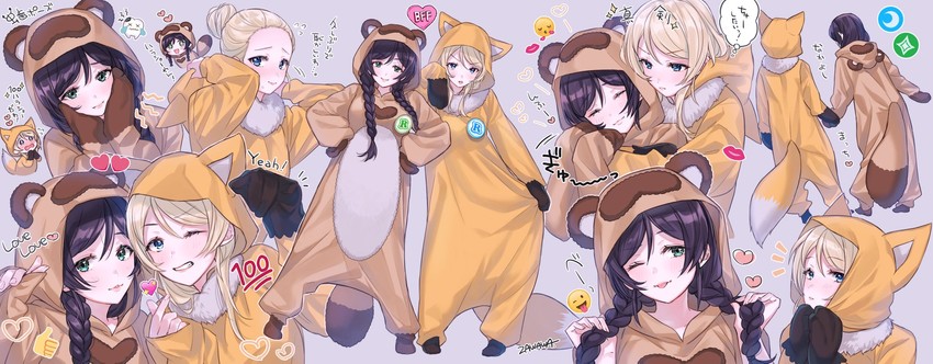 tojo nozomi and ayase eli (love live! and 1 more) drawn by zawawa_(satoukibi1108)