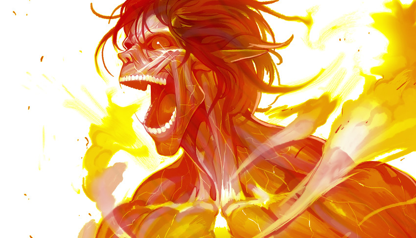 titan and rogue titan (shingeki no kyojin) drawn by ladic