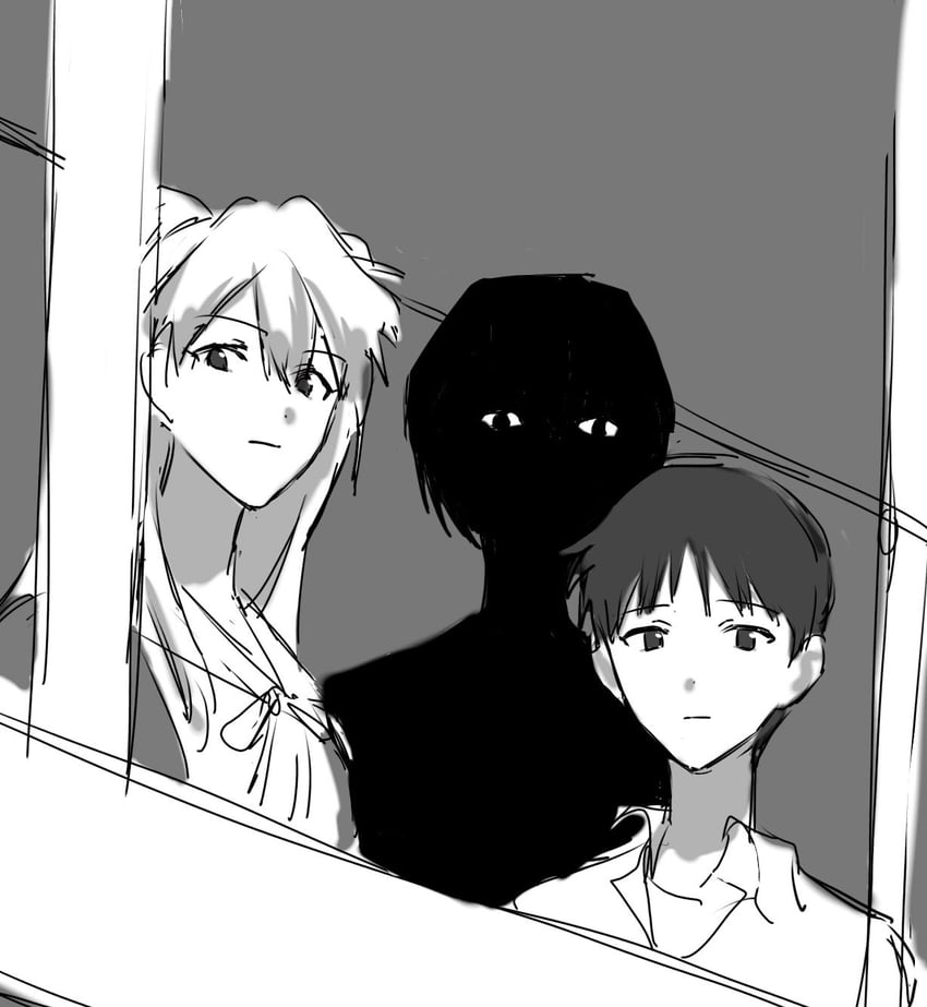 souryuu asuka langley, ikari shinji, and ikari yui (neon genesis evangelion and 1 more) drawn by paupauuu_u