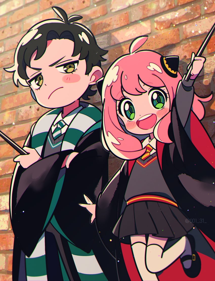 anya and damian desmond (spy x family and 2 more) drawn by chueog