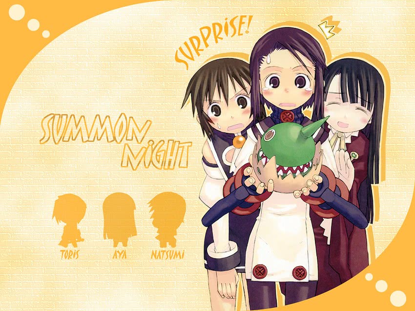 toris, hashimoto natsumi, and higuchi aya (summon night and 1 more)
