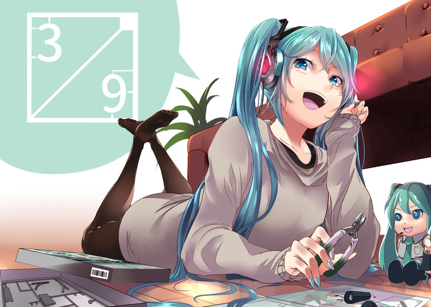hatsune miku and mikudayo (vocaloid) drawn by endou_(zettai_bluenoid)
