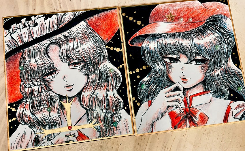 jacket girl and label girl (touhou and 1 more) drawn by neri_namgal