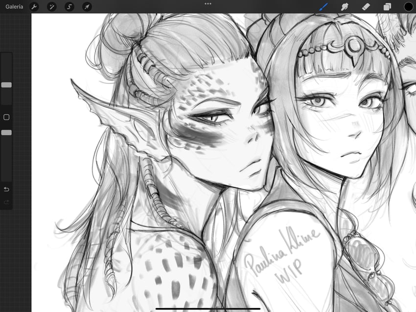 shadowheart, karlach, and lae'zel (dungeons & dragons and 2 more) drawn by paulina_klime