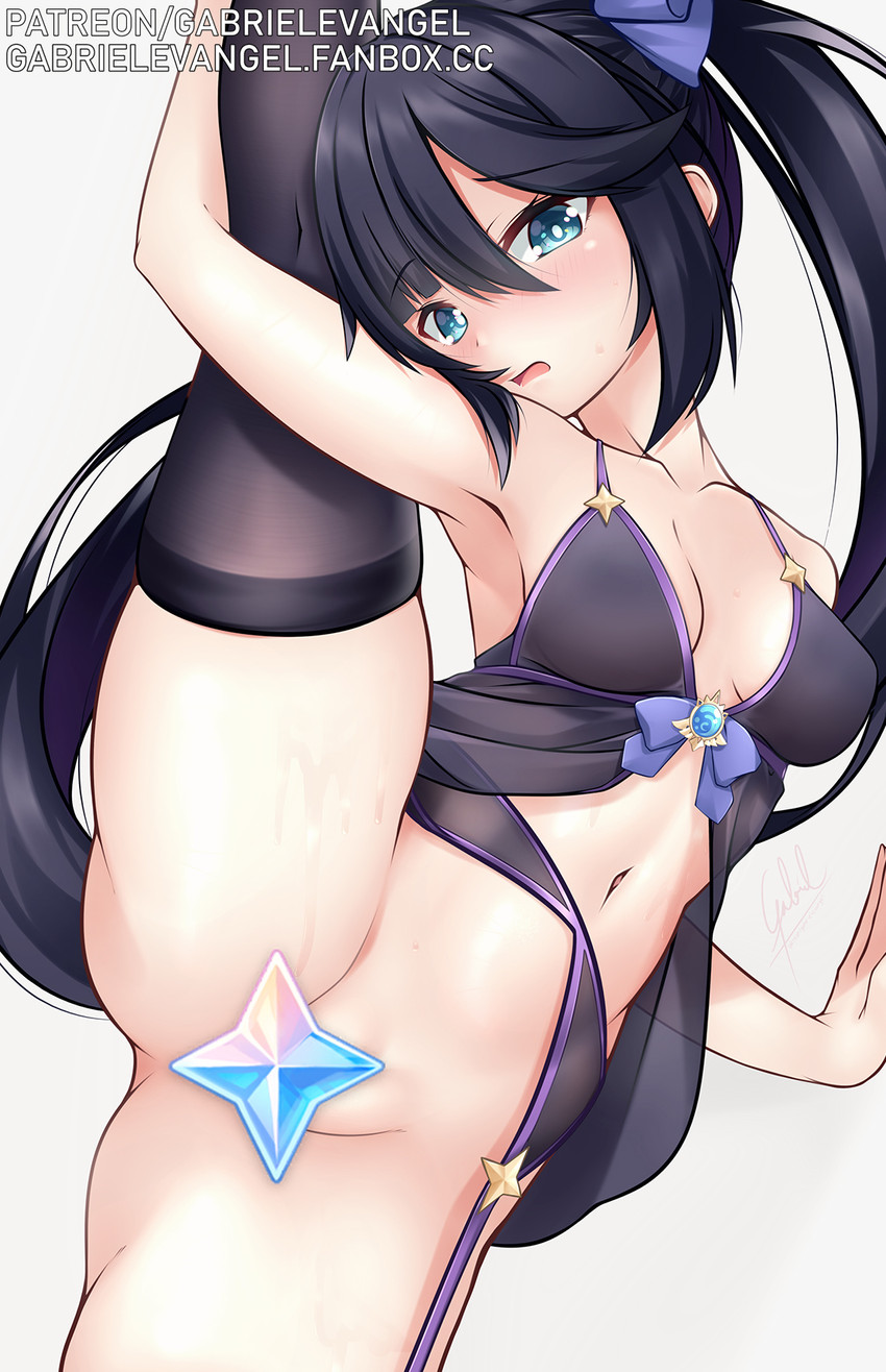 mona (genshin impact) drawn by gabriel_evangel