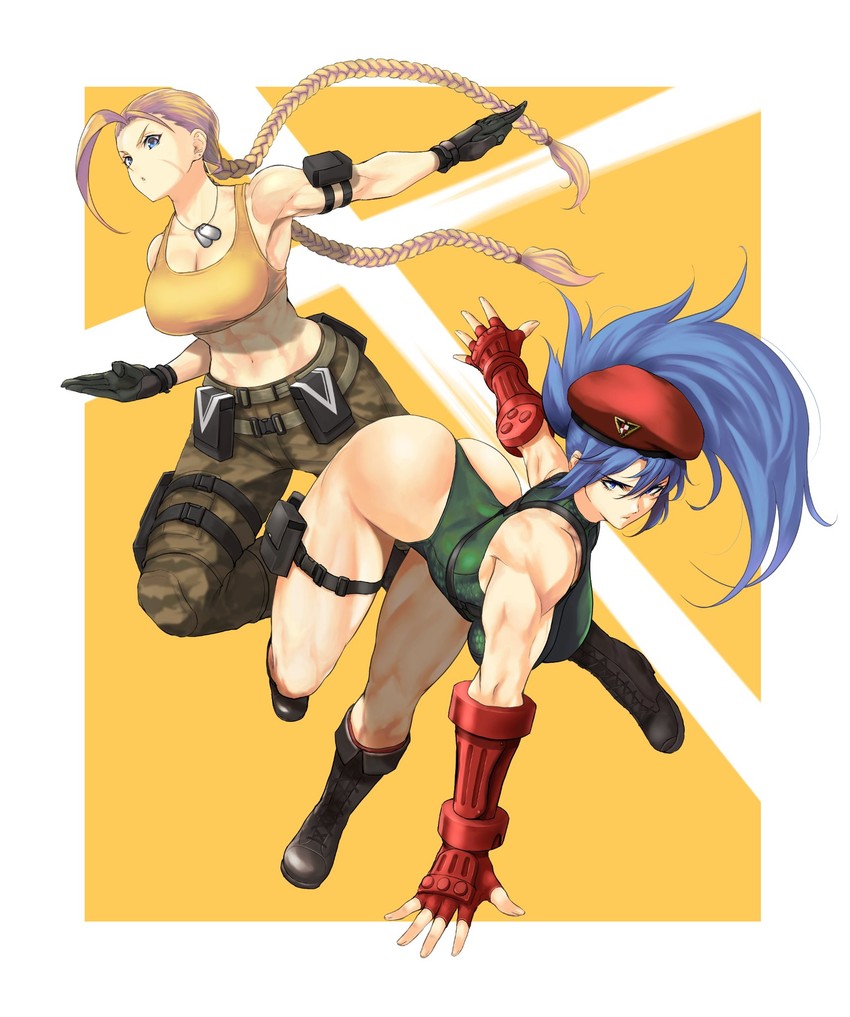 cammy white and leona heidern (street fighter and 1 more) drawn by anagumasan