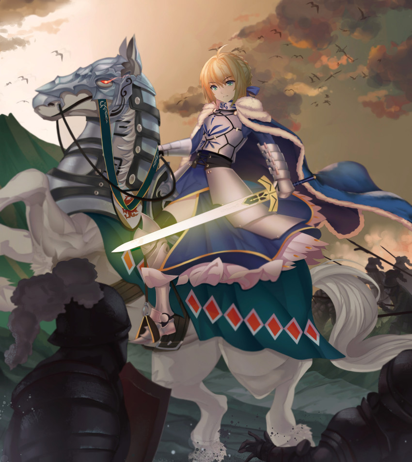artoria pendragon and saber (fate and 1 more) drawn by mag_(huangmag)