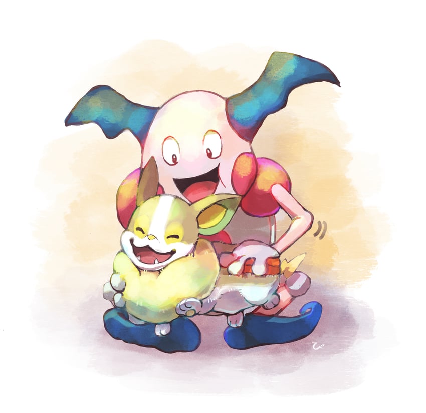 yamper and mr. mime (pokemon) drawn by bishamon_(usagi_ba)