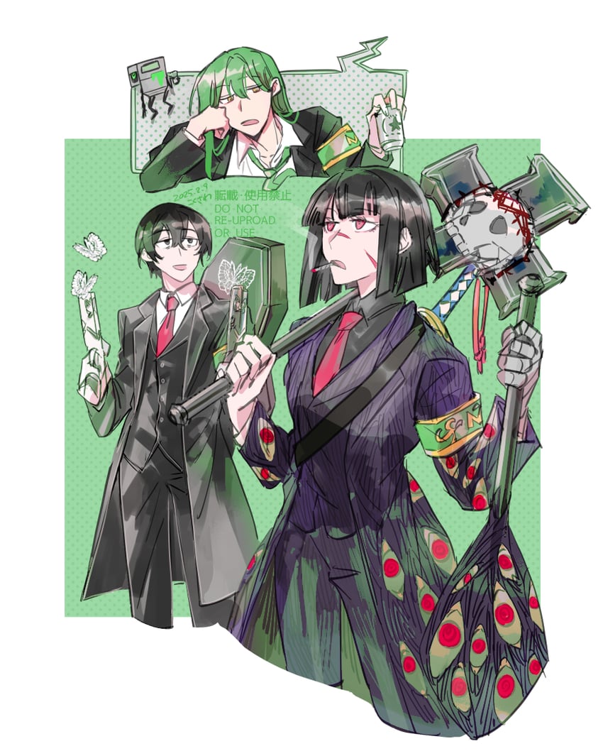 yi sang, ryoshu, and netzach (project moon and 2 more) drawn by ko_bammm