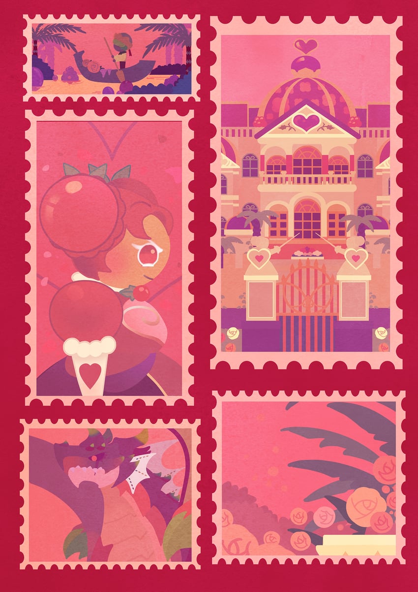 hollyberry cookie, pitaya dragon cookie, and ferryman cookie (cookie run and 1 more) drawn by bandal