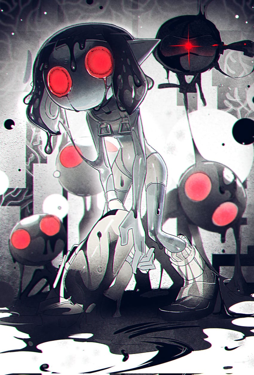 pearl, pearl drone, and parallel canon (splatoon and 2 more) drawn by mi040777