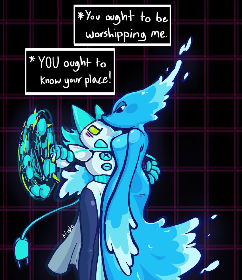 tasque manager and miss mizzle (deltarune) drawn by freaky_frohicky