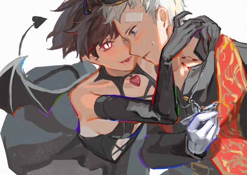 shiomi kotone and sanada akihiko (persona and 2 more) drawn by kobayashiyouyouko