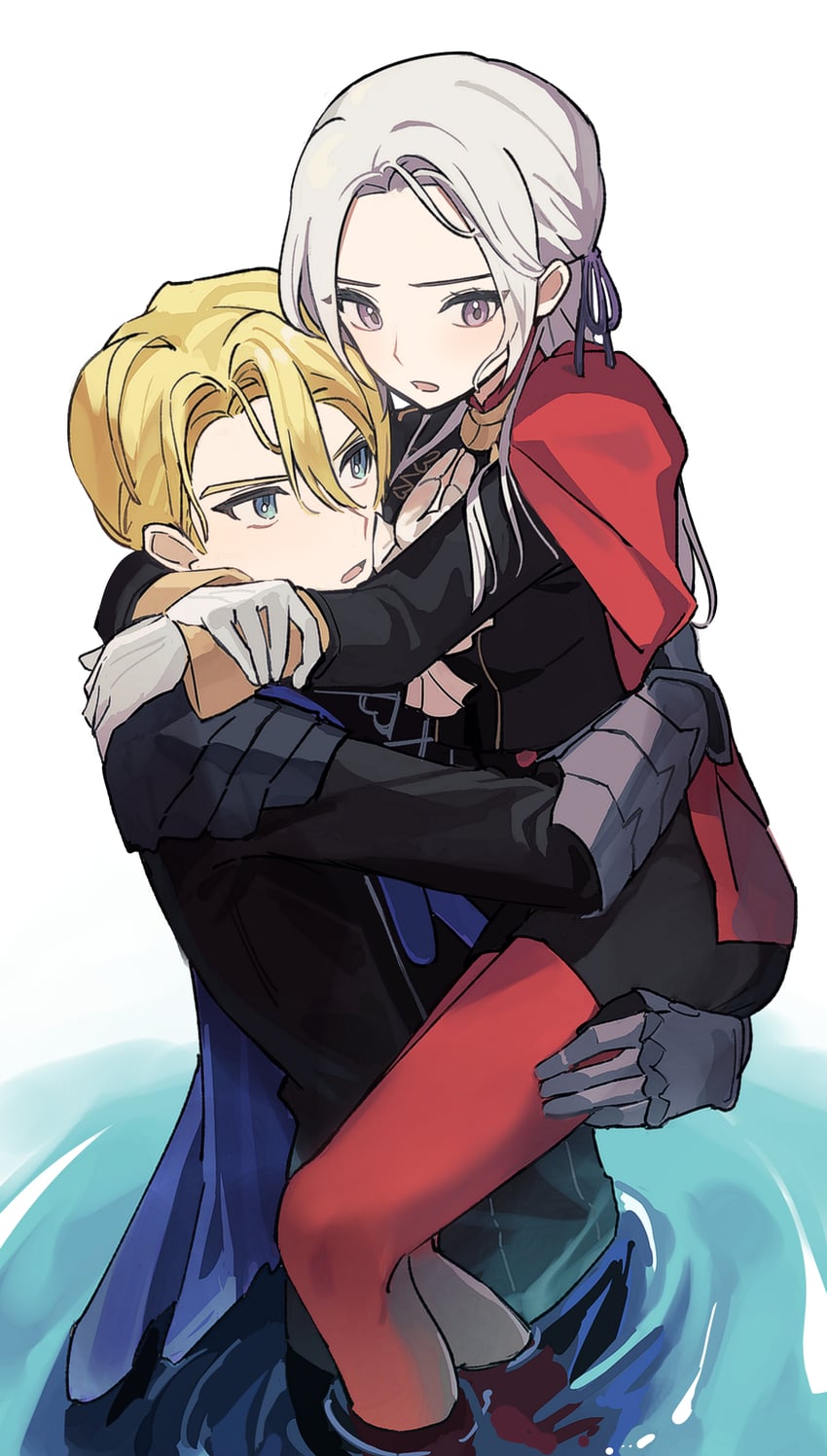edelgard von hresvelg and dimitri alexandre blaiddyd (fire emblem and 1 more) drawn by ikaikakka