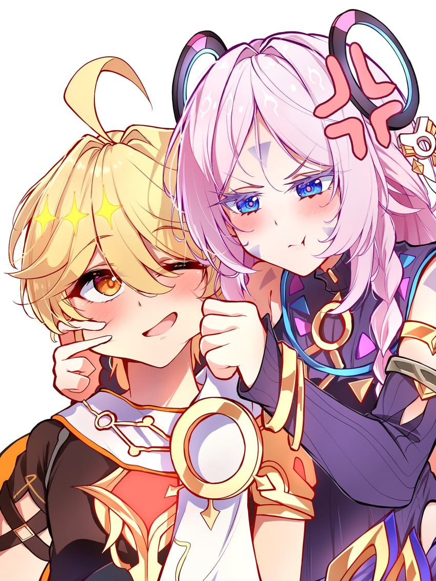 aether and citlali (genshin impact) drawn by midori_(midori13579)