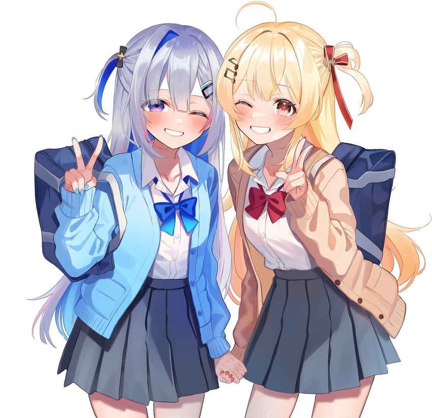 amane kanata and otonose kanade (hololive and 1 more) drawn by uekana9