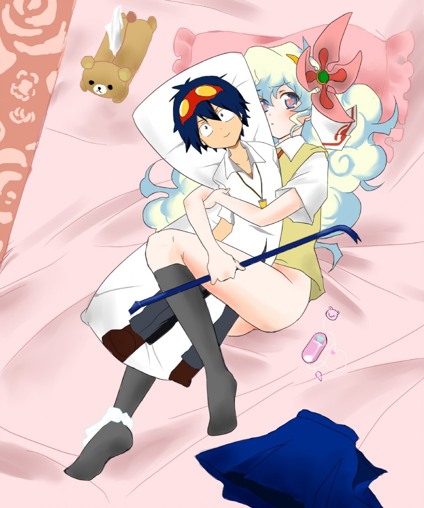 nia teppelin and simon (tengen toppa gurren lagann) drawn by kinzou_(2828)