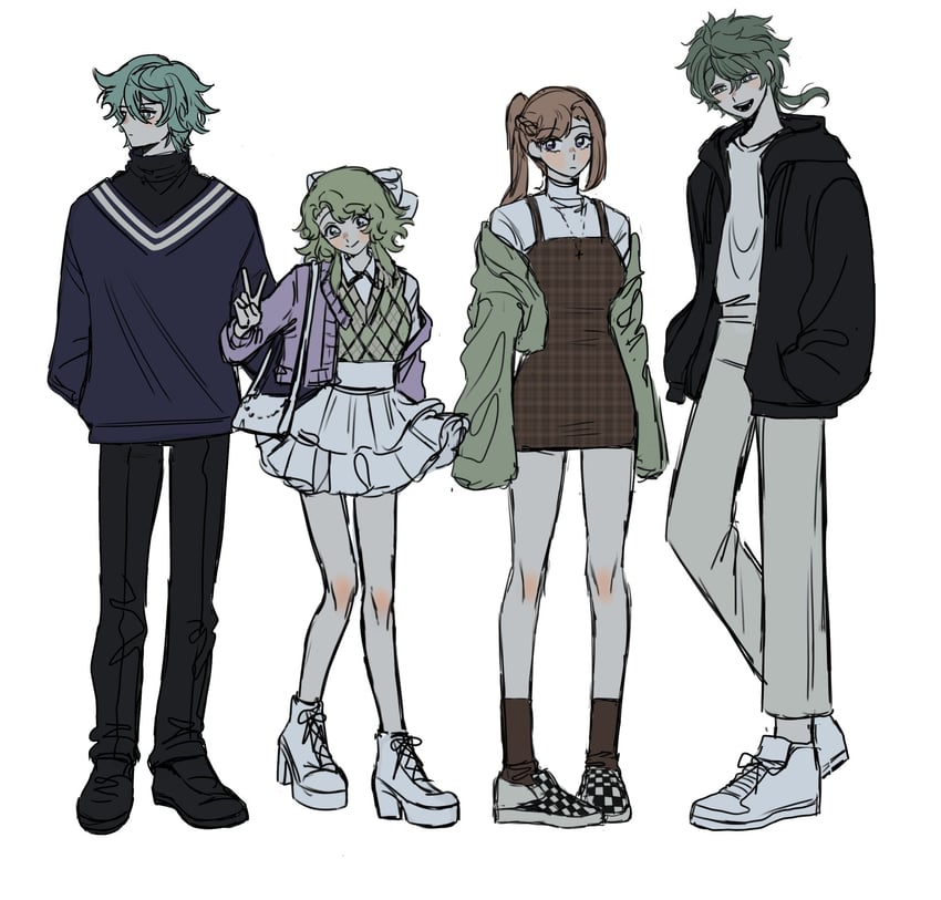 hiyori sou, chidouin sara, midori, and kizuchi kanna (kimi ga shine) drawn by kimiga_ttd_t0i