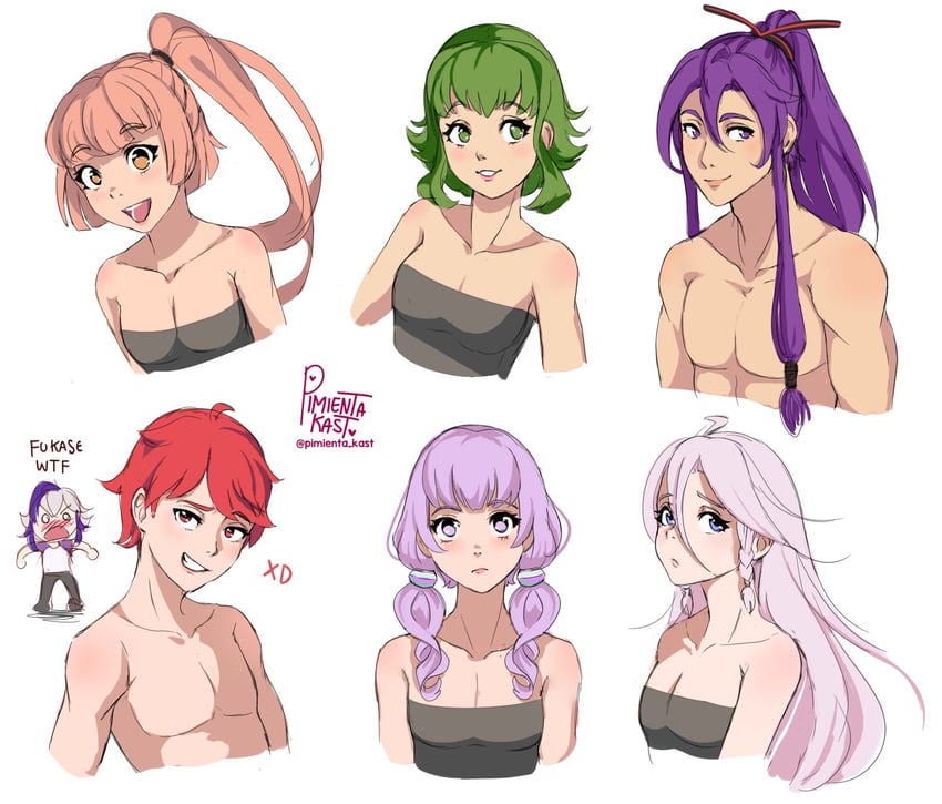 yuzuki yukari, gumi, ia, kamui gakupo, nekomura iroha, and 2 more (vocaloid and 1 more) drawn by pimienta_kast