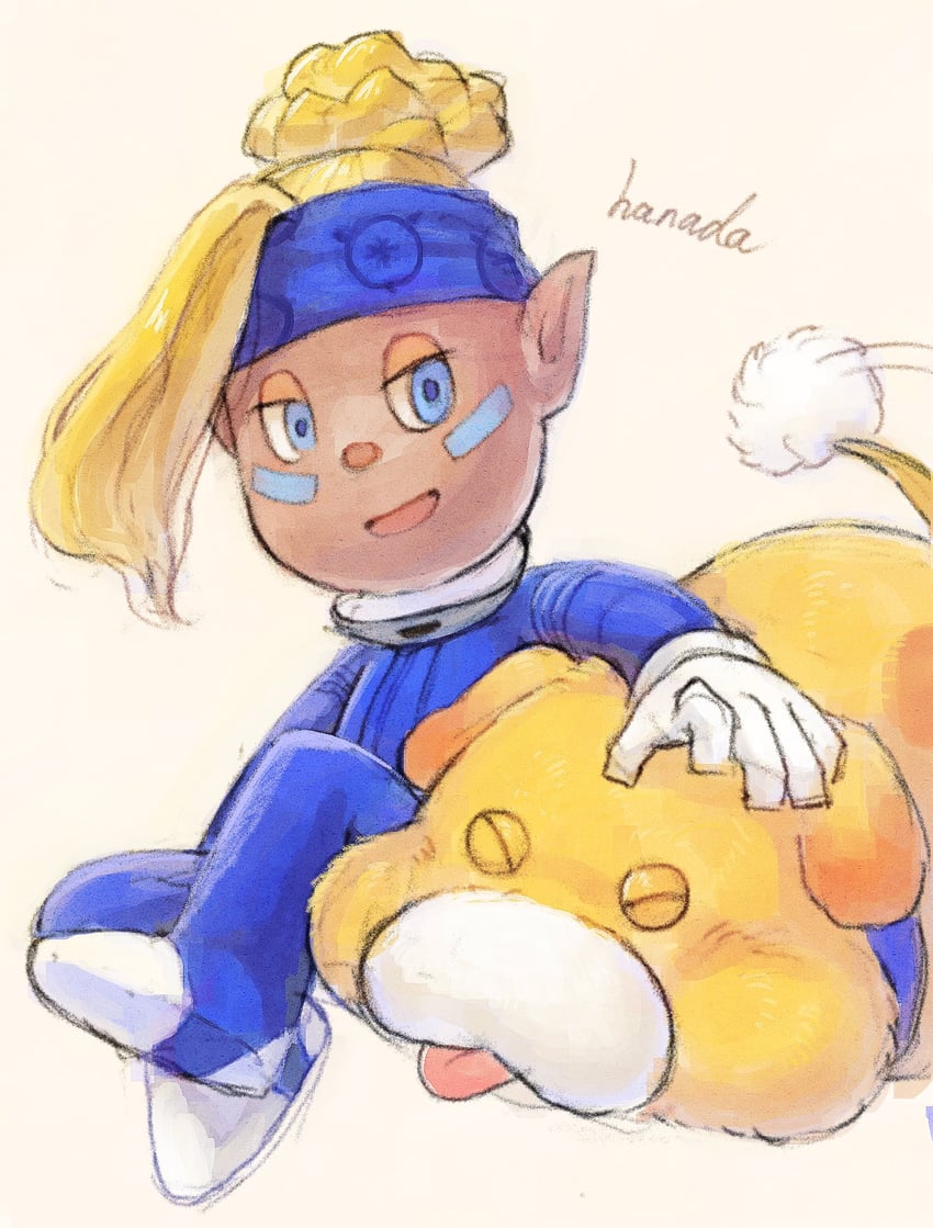 oatchi and shepherd (pikmin and 1 more) drawn by hanada_(cobalt003)