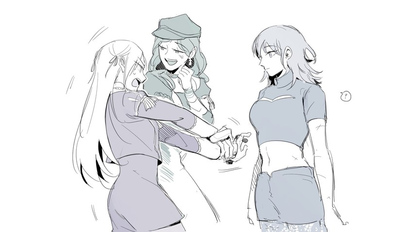 female byleth, edelgard von hresvelg, and dorothea arnault (fire emblem and 1 more) drawn by 13degree