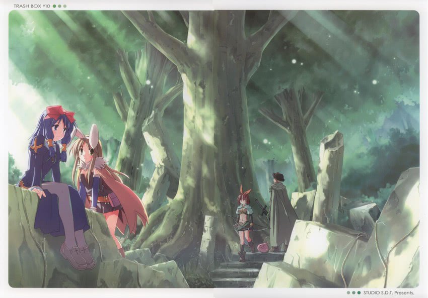priest, poring, alchemist, hunter, and knight (ragnarok online) drawn by yuuki_tatsuya