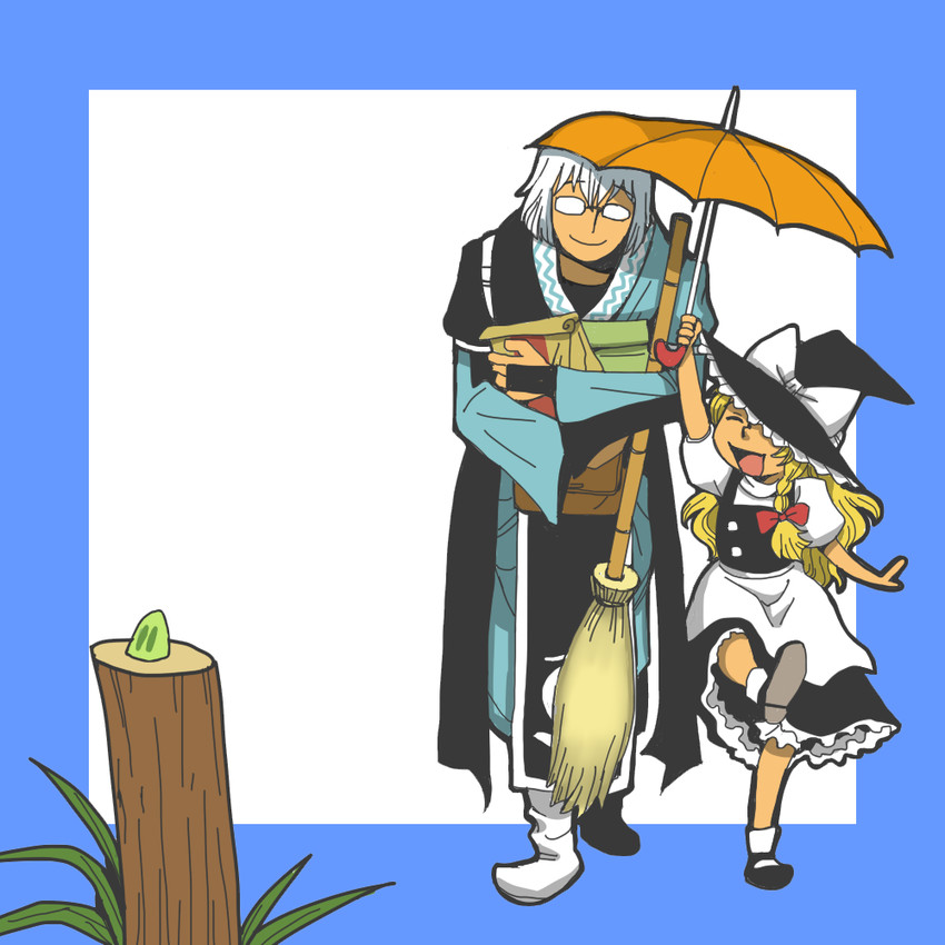 kirisame marisa and morichika rinnosuke (touhou) drawn by onikobe_rin