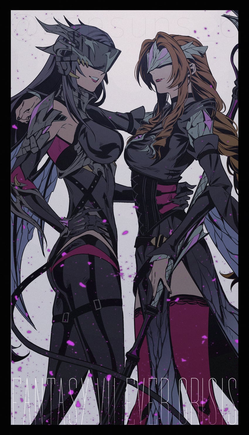 tifa lockhart and aerith gainsborough (final fantasy and 2 more) drawn by roku_(gansuns)