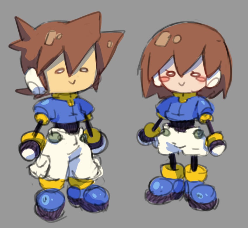 aile and vent (mega man and 1 more) drawn by jiwochin