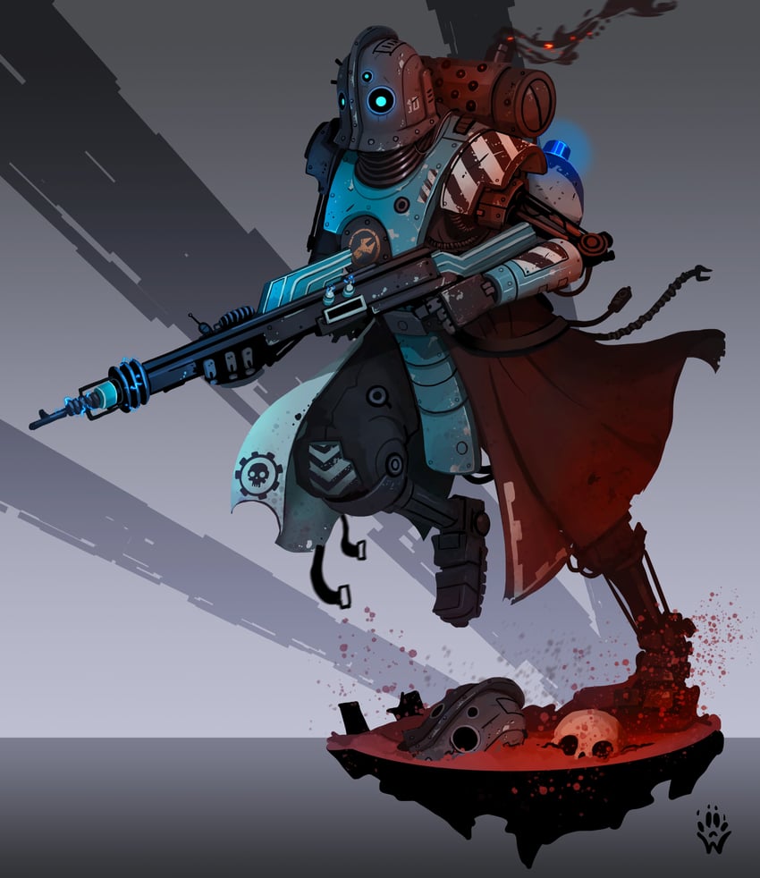 adeptus mechanicus and skitarii (warhammer 40k and 1 more) drawn by wolfdawg_art