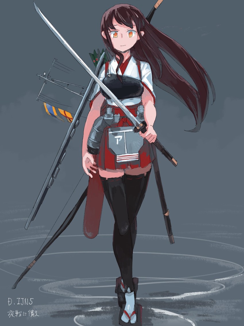 akagi and akagi kai ni (kantai collection) drawn by jura_cambri