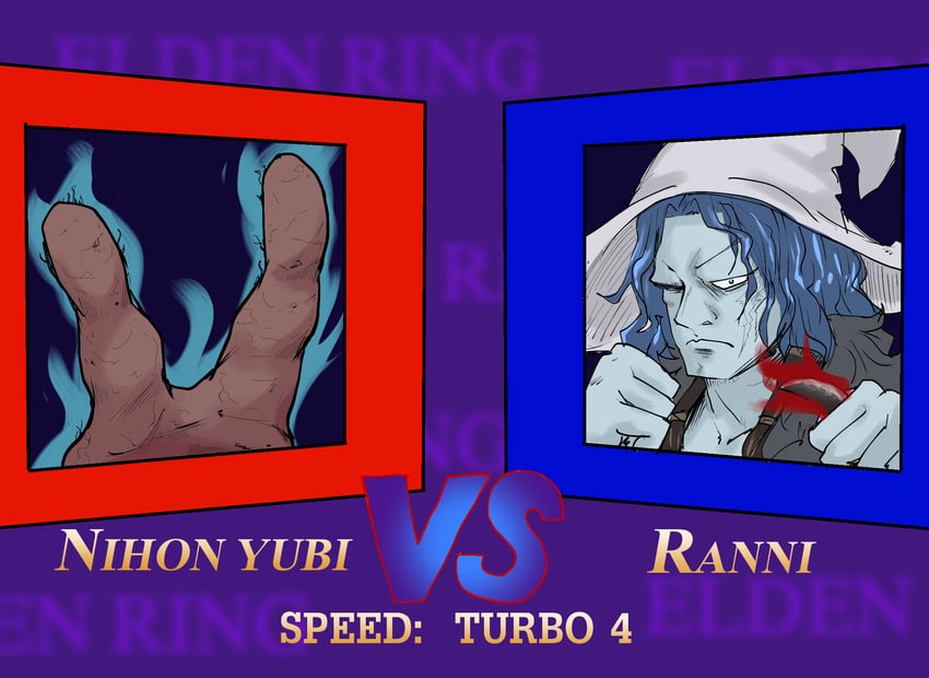 ranni the witch and two fingers (street fighter and 2 more) drawn by valtor