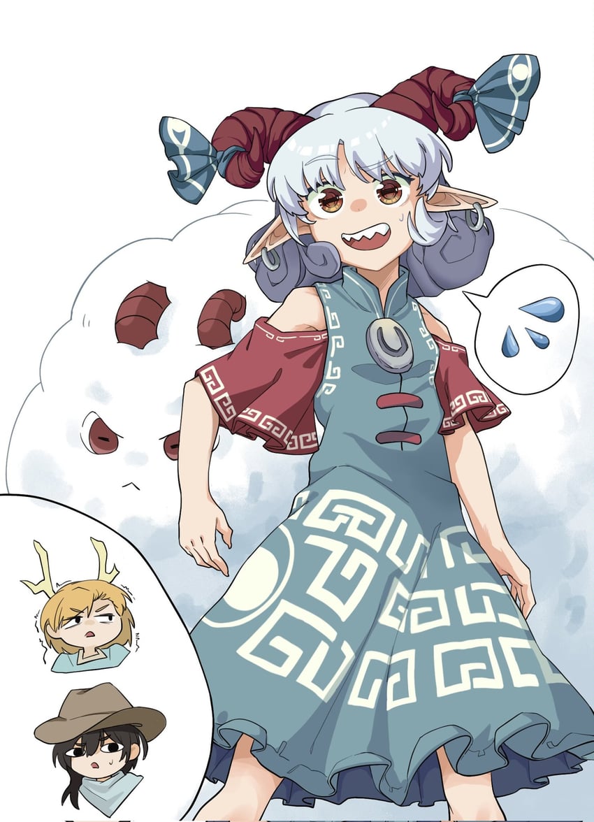 kicchou yachie, kurokoma saki, and toutetsu yuuma (touhou) drawn by onionmay