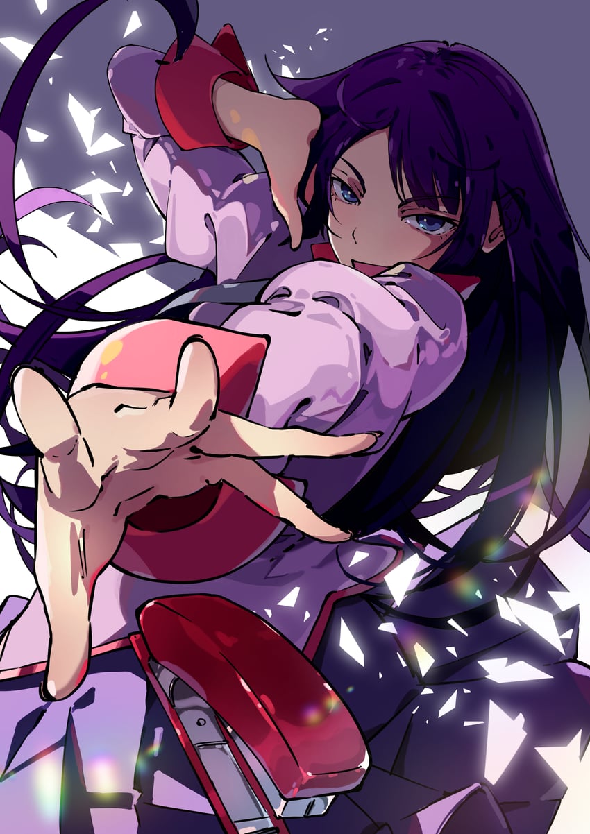 senjougahara hitagi (monogatari and 1 more) drawn by hatanana_(ag6uptphhal3frd)