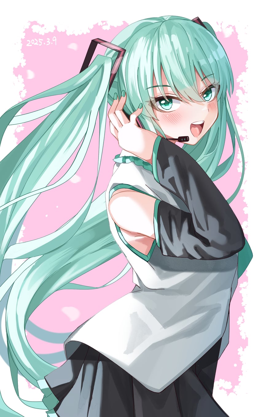 hatsune miku (vocaloid) drawn by mahoro_(minase_mahoro)