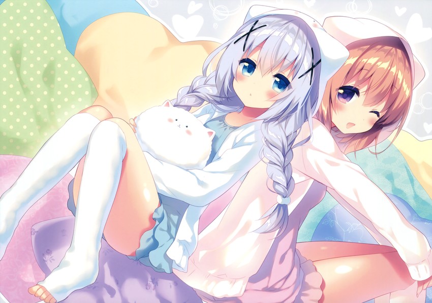 kafuu chino, hoto cocoa, and tippy (gochuumon wa usagi desu ka?) drawn by riichu