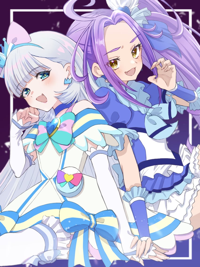 kurokawa eren, nekoyashiki yuki, cure beat, and cure nyammy (precure and 2 more) drawn by shigen_pr