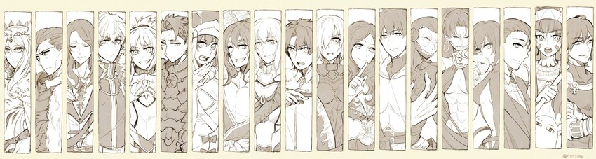 artoria pendragon, mash kyrielight, fujimaru ritsuka, mordred, nitocris, and 15 more (fate and 1 more) drawn by banira_(ri0115ka)
