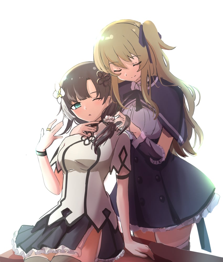 kuo shenlin and wang yujia (assault lily) drawn by sumomo_(kisaragisky1015)