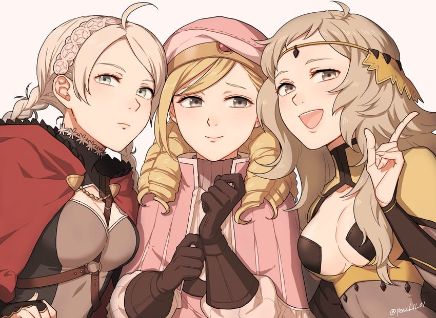nina, ophelia, and forrest (fire emblem and 1 more) drawn by shamu_(peach11_01)