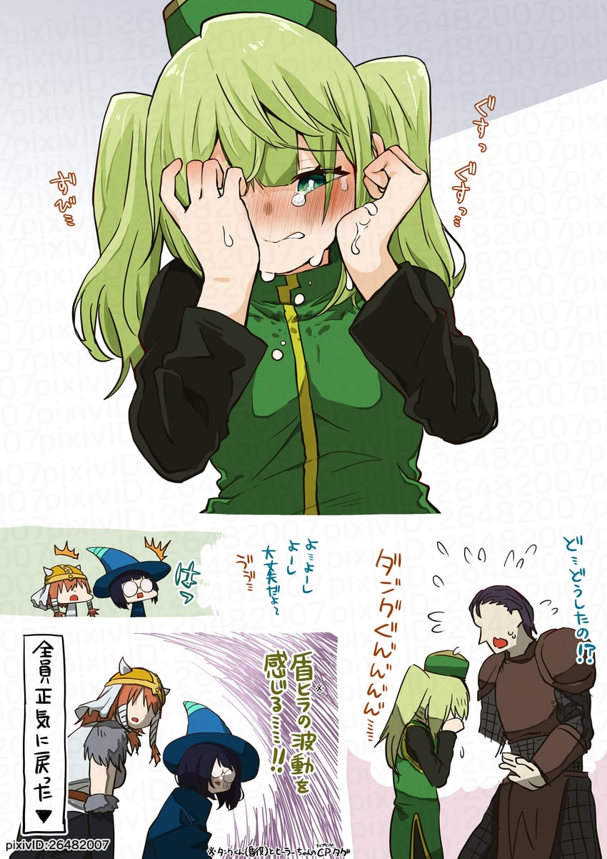 healer-chan, tank-kun, mage-chan, and warrior-chan (original) drawn by oekaki_aoba