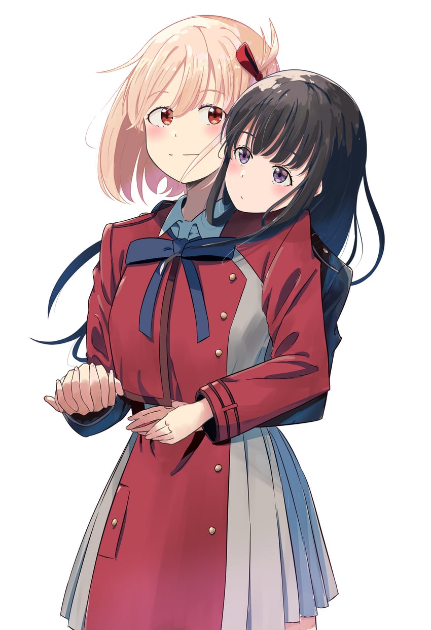 nishikigi chisato and inoue takina (lycoris recoil) drawn by chai_haru