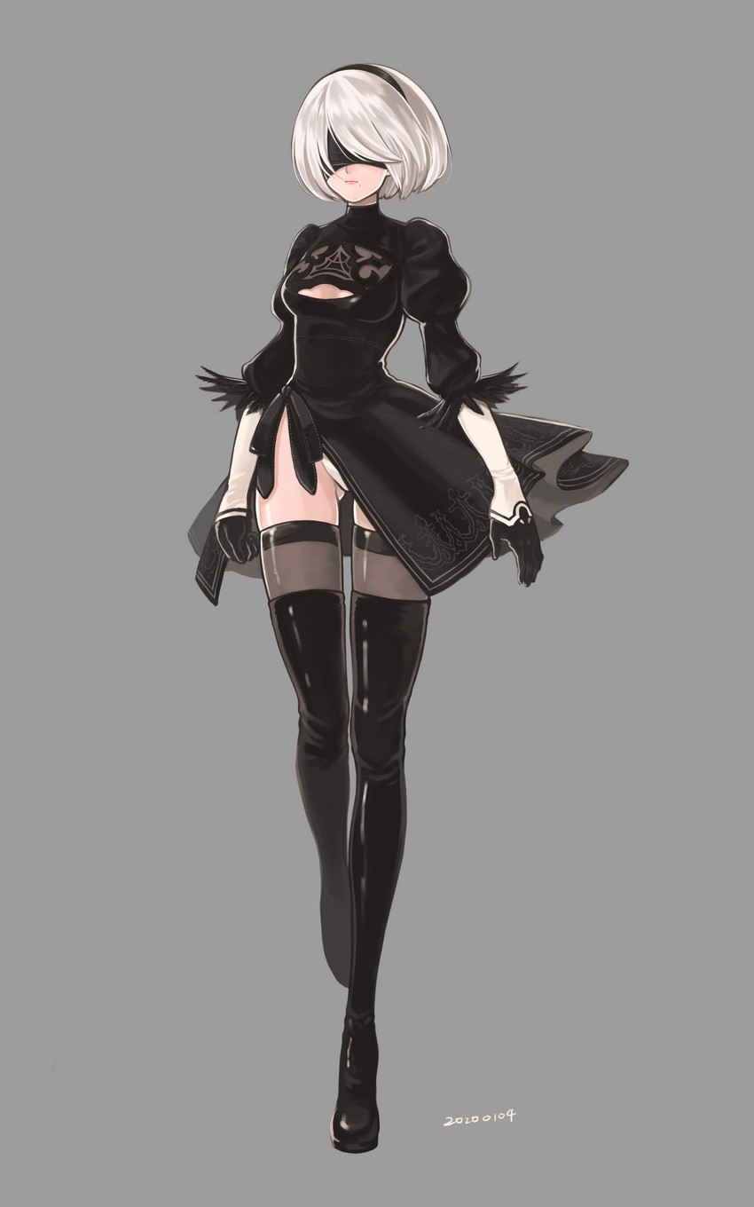 2b (nier and 1 more) drawn by miso_butter