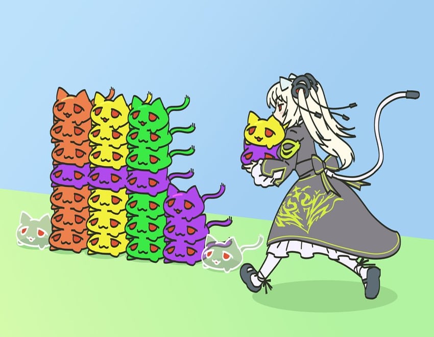 nora cat (puyopuyo and 1 more) drawn by magari_(c0rn3r)