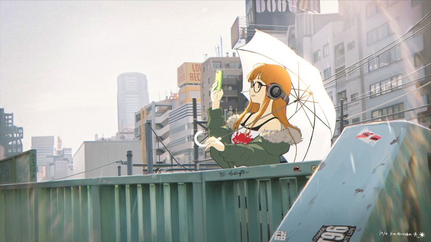 sakura futaba (persona and 1 more) drawn by 5114ave