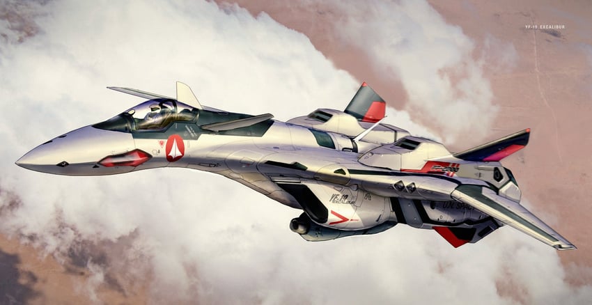 yf-19 and isamu dyson (macross and 1 more) drawn by asterozoa
