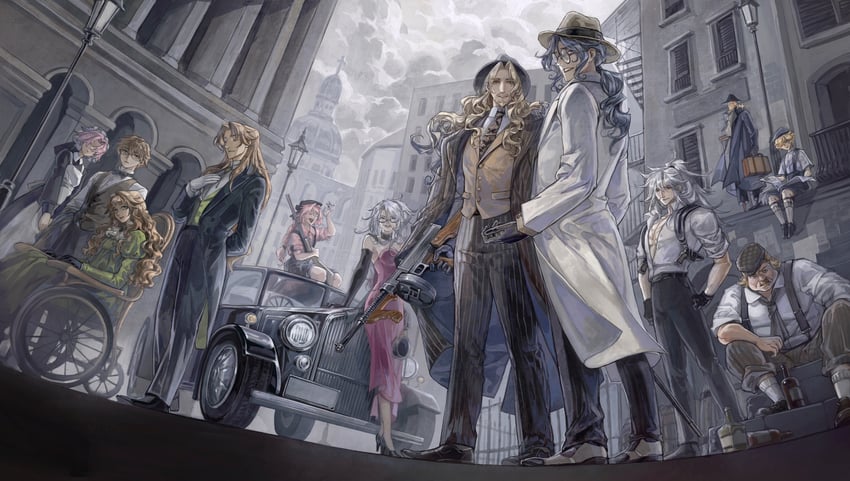 astolfo, frankenstein's monster, siegfried, vlad iii, chiron, and 7 more (fate and 1 more) drawn by gan'yugu