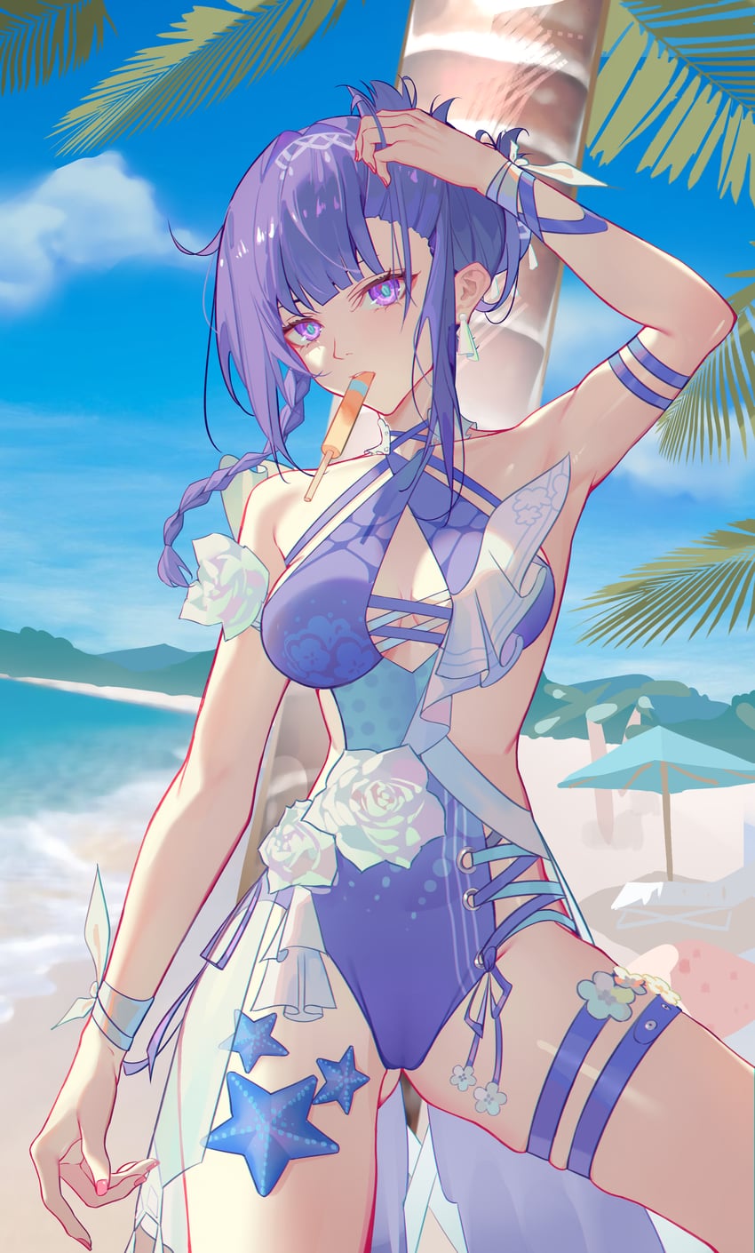raiden mei (honkai and 1 more) drawn by comet-c