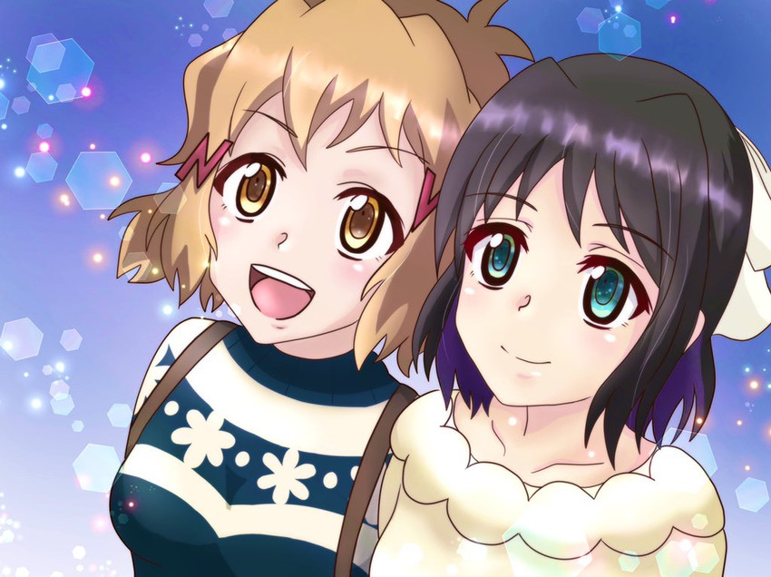 tachibana hibiki and kohinata miku (senki zesshou symphogear) drawn by pepe3939
