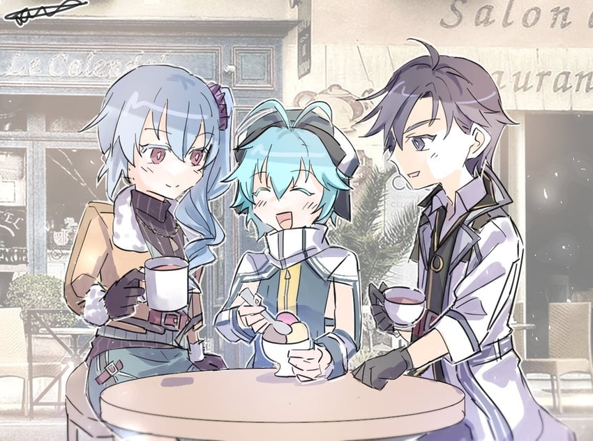 rean schwarzer, millium orion, and claire rieveldt (eiyuu densetsu and 2 more) drawn by yachi337